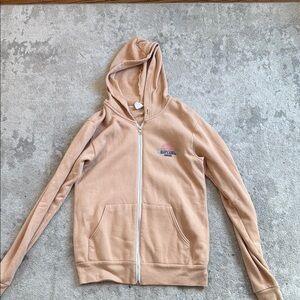 Beige Zip-Up Hoodie